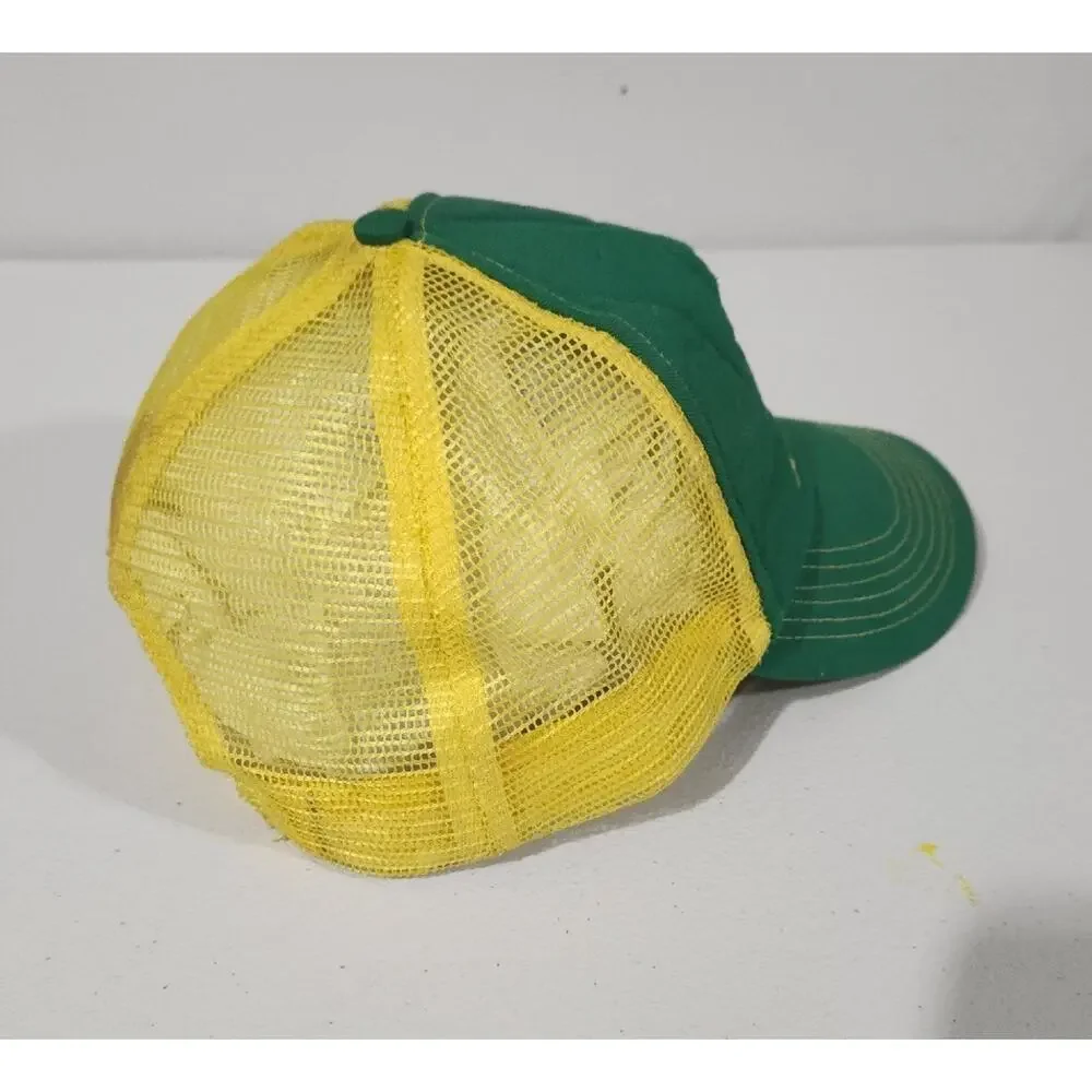 Vintage John Deere Hat Cap Mens Snapback Yellow Green Adjustable Tractor Mower